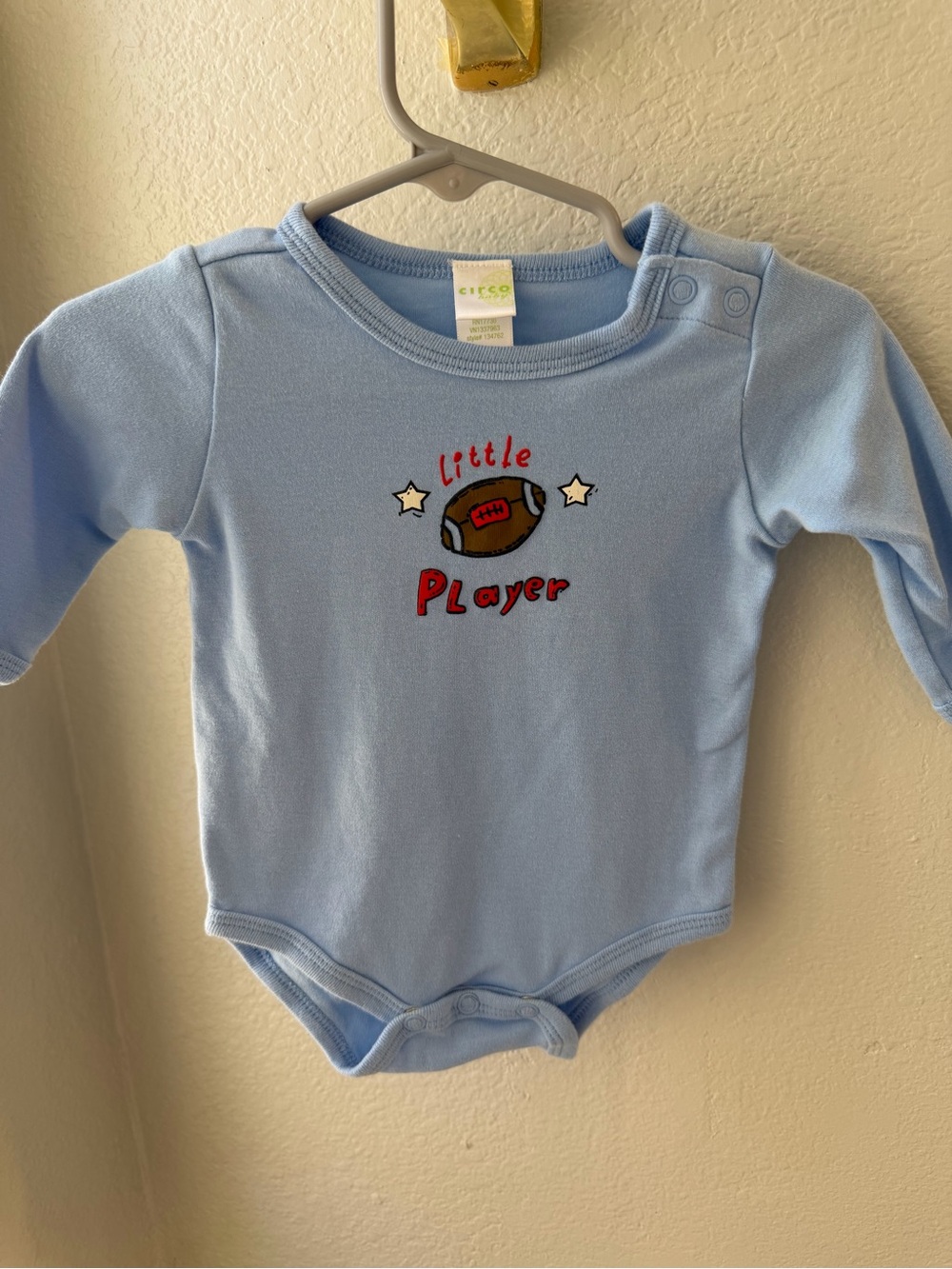 Circo Light Blue Baby Bodysuit with Football Graphic